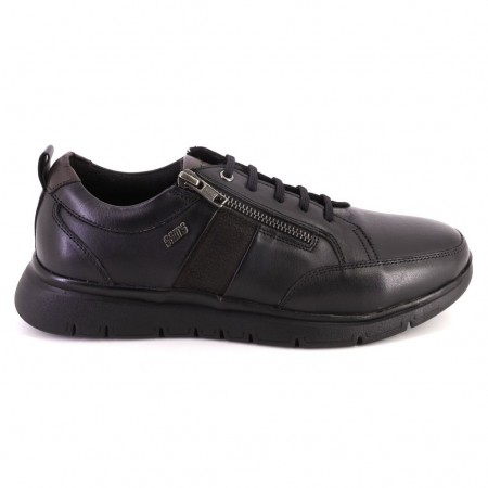 SAMS 507 Zapatillas casual de hombre negro PIEL WATERPROOF